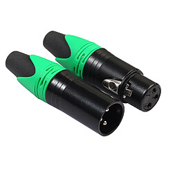 5 paires de connecteurs XLR à 3 broches microphone mâle et femelle adaptateur de câble micro vert