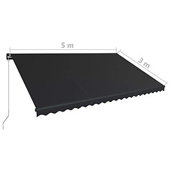 vidaXL Auvent manuel rétractable avec LED 500x300 cm Anthracite pas cher