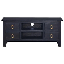 vidaXL Meuble TV Café noir clair 100x30x45 cm Bois d'acajou massif