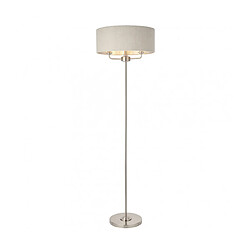 Endon Lampadaire Highclere Acier,tissu Plaque Chrome brossée,lin naturel 3 ampoules 160cm