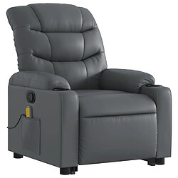 Avis vidaXL Fauteuil inclinable de massage Gris Similicuir