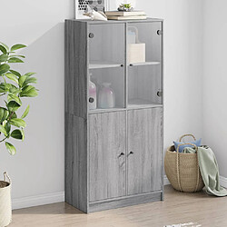 vidaXL Buffet haut avec portes gris sonoma 68x37x142cm bois ingénierie