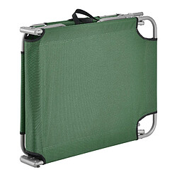 Acheter Helloshop26 Lot de 2 transats inclinables acier polyester argenté mat vert foncé 03_0006432