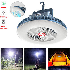 Avis Ventilateur de Camping Portable 54LED 2 En 1 Lampe De Tente Suspendue Éclairage Multifonction Ventilateur Électrique USB Cha