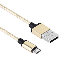 Acheter Wewoo Câble jaune pour Samsung, HTC, Sony, Lenovo or clair Tête en métal de style tissé 1 m 58 cœurs Micro USB vers USB 2.0 de données / chargeur