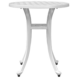 Acheter vidaXL Table de jardin blanc Ø48x53 cm aluminium coulé