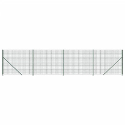 vidaXL Clôture en treillis métallique avec bride vert 1,4x10 m