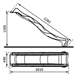 Acheter AXI Sky230 Toboggan à Eau en VERT - 228 cm | Élément complémentaire pour aire de jeux / maison de jeu enfant | Toboggan pour hauteur de estrade 120 cm