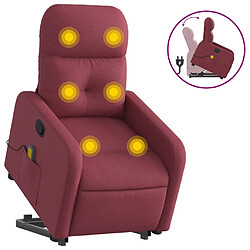 vidaXL Fauteuil inclinable de massage Rouge bordeaux Tissu