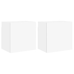 vidaXL Meubles TV muraux 2 pcs blanc 40,5x30x40 cm bois d'ingénierie