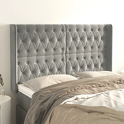 Maison Chic Tête de lit scandinave avec oreilles,meuble de chambre Gris clair 147x16x118/128 cm Velours -MN18695