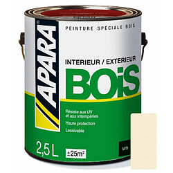 Peinture Bois Satin - APARA-2.5 litres-Blanc cassé (RAL 1015)