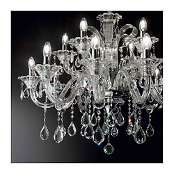 Ideal Lux Suspension Transparente en cristal COLOSSAL 15 ampoules