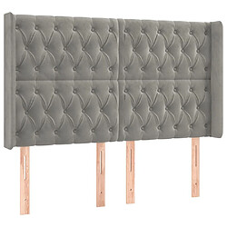 Maison Chic Tête de lit scandinave avec oreilles,meuble de chambre Gris clair 147x16x118/128 cm Velours -MN18695