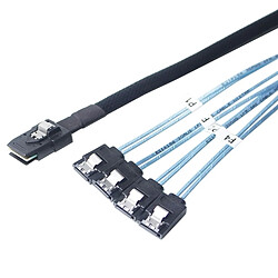 Wewoo Mini SAS SFF-8087 à 4 x SATA 7 broches femelle vers l'avant Breakout 6 Gbps Câble de données, Longueur: 50cm