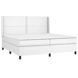 Acheter Sommier à lattes et matelas LED,Cadre à lattes de lit pour Adulte Blanc 200x200 cm Similicuir -MN25055