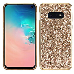 Wewoo étuis Coque Housse Étui de protection TPU antichoc en poudre pour paillettes pour Galaxy S10 (or)