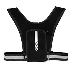 Avizar Gilet Réfléchissant Vélo Taille Ajustable Espaces de Rangement Noir