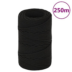 vidaXL Corde de travail Noir 2 mm 250 m Polyester