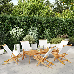 vidaXL Chaises de jardin pliantes lot de 6 tissu et bois massif