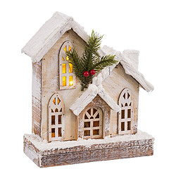 BigBuy Home Accesoires pour crèche de Noël Naturel Église 21 X 9 X 25 CM