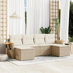 Maison Chic Salon de jardin avec coussins 6 pcs | Ensemble de Table et chaises | Mobilier d'Extérieur beige résine tressée -GKD11371