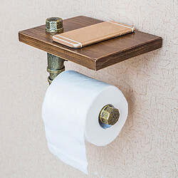 Universal Porte-papier toilette en laiton en bois avec rayon téléphonique pour le stockage des mouchoirs de toilette Porte-papier toilette Accessoires de salle de bains pas cher