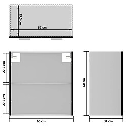 vidaXL Armoire en verre suspendue Noir 60x31x60 cm Bois d'ingénierie pas cher