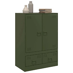 Avis vidaXL Buffet vert olive 67x39x95 cm acier