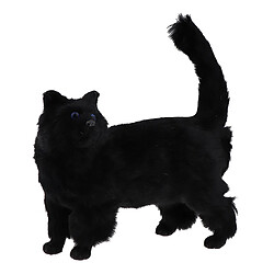 Chat réaliste chat modèle fourrure Pet Home Decor enfants jouet cadeaux noir