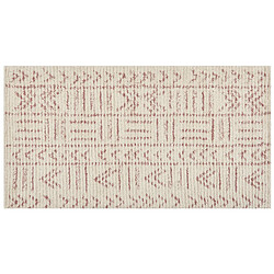 Beliani Tapis en coton 80 x 150 cm beige et rose EDIRNE