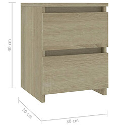 vidaXL Tables de chevet 2 pcs Chêne sonoma 30x30x40 cm Bois ingénierie pas cher