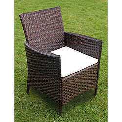 Acheter Maison Chic Mobilier à dîner 7 pcs de jardin avec coussins - Ensemble table et chaises d'extérieur - Salon/Mobilier de jardin classique Résine tressée Marron -MN28261