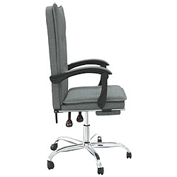 Avis vidaXL Fauteuil inclinable de bureau Gris foncé Tissu