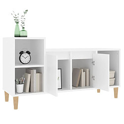 Avis vidaXL Meuble TV Blanc 100x35x55 cm Bois d'ingénierie