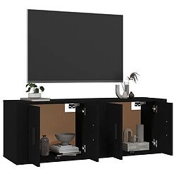 Avis Maison Chic Lot de 2 Meubles TV muraux Banc TV suspendus pour salon noir 57x34,5x40 cm -MN16809