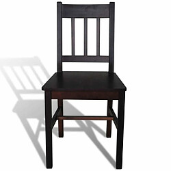 Avis Maison Chic Lot de 6 Chaises à manger,Chaise pour cuisine marron foncé pinède -MN74546