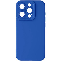 Avizar Coque pour iPhone 15 Pro Silicone Mat Protection Caméra Bleu