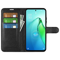 Etui en PU texture litchi, anti-écaillage avec support pour votre Oppo Reno8 Pro + 5G/Reno8 Pro 5G (Global Version) - noir