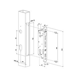 Avis Locinox Serrure à encastrer Fiftylock tout inox coffre de 47 axe à 30 carré 8 mm pour profil de 50 mm