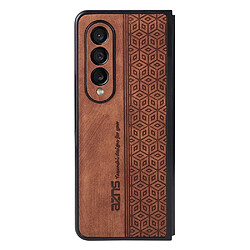 Coque en TPU + PU AZNS anti-chute pour votre Samsung Galaxy Z Fold3 5G - marron