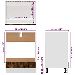 vidaXL Armoire à four Chêne fumé 60x46x81,5 cm Bois d'ingénierie pas cher