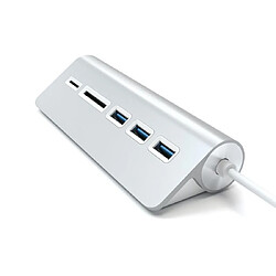 Satechi HUB Multiports USB 3.0 5Gbps avec Lecteurs de Cartes SD et Micro SD Argent pas cher