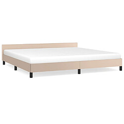 Maison Chic Lit adulte - Cadre Structure de lit avec tête de lit Contemporain Cappuccino 200x200 cm Similicuir -MN56867