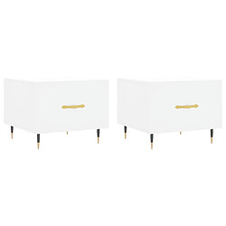 Maison Chic Lot de 2 Tables basses,Table Console pour salon blanc 50x50x40 cm bois d'ingénierie -MN41099