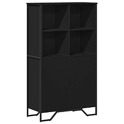 vidaXL Buffet haut noir 79,5x35,5x137,5 cm bois d'ingénierie