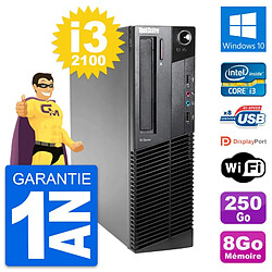 PC Lenovo ThinkCentre M82 SFF Intel i3-2100 RAM 8Go Disque 250Go Windows 10 Wifi - Occasion