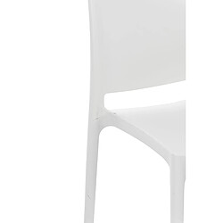 Decoshop26 Chaise de jardin en plastique blanc design simple empilable 10_0000012 pas cher