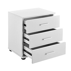 Avis Helloshop26 Table de chevet nuit 3x tiroirs 50 cm blanc 03_0004199