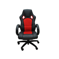 Bcelec bs11010-4 Siège baquet fauteuil de bureau rouge et noir, tissu et cuir